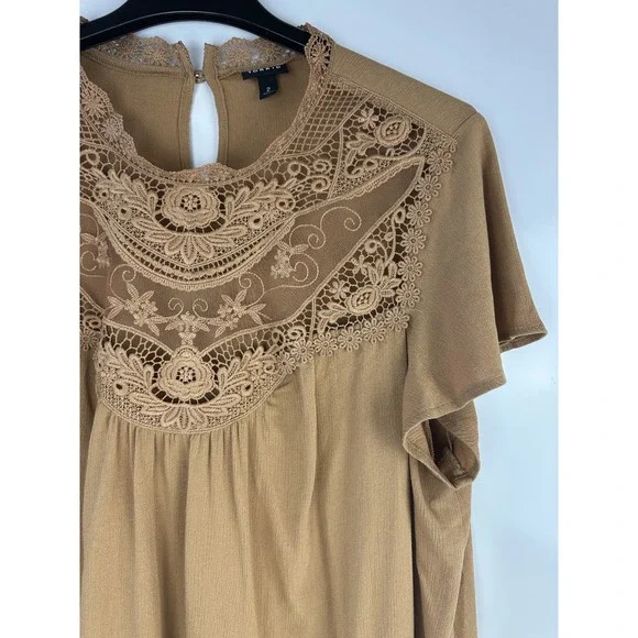 Torrid Washable Crinkle Gauze Yoke Flutter SS Top Plus Size 2 2X Boho Festival - Picture 5 of 14